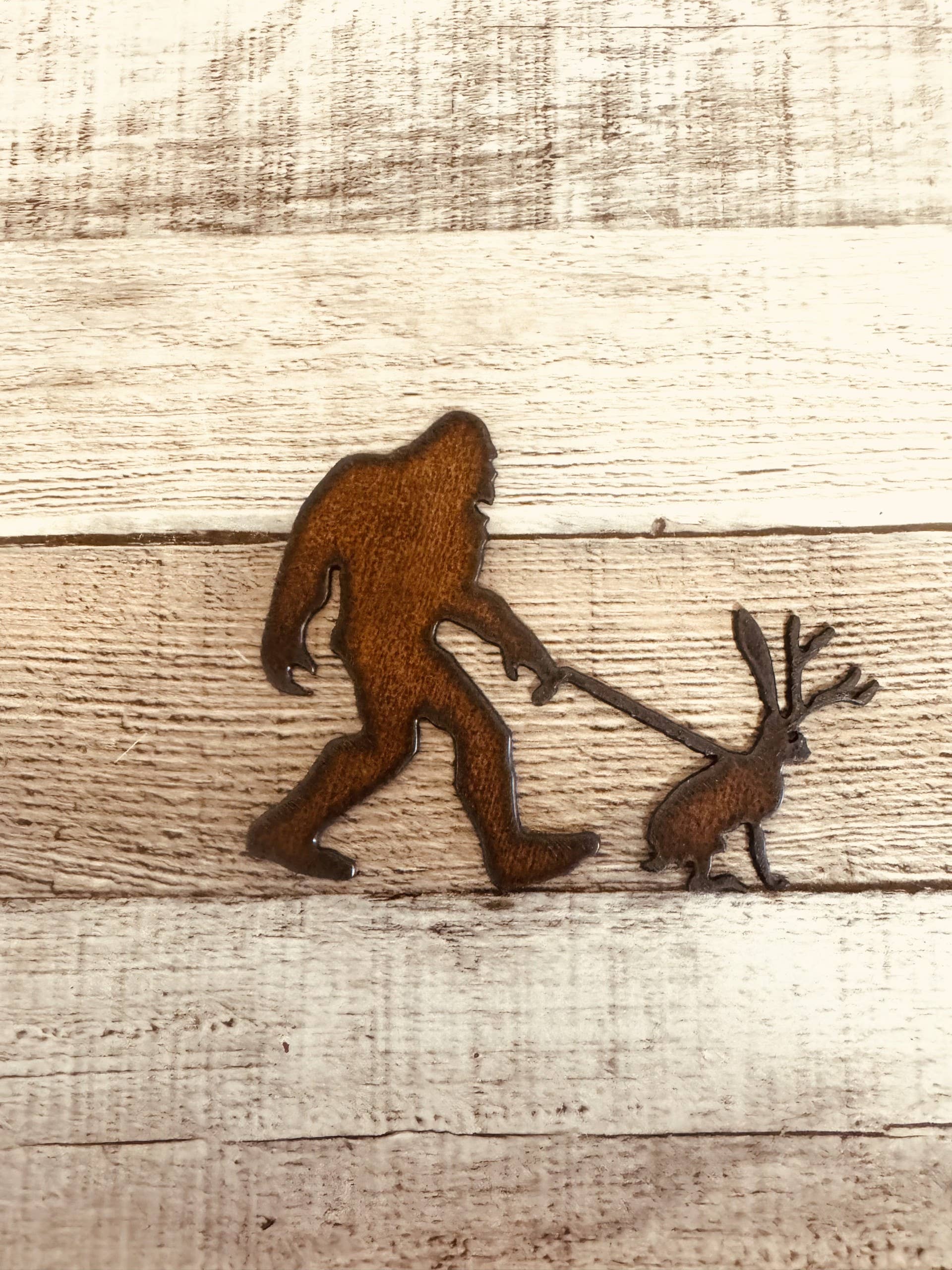 Bigfoot with Jackelope Yeti Sasquatch Magnet USA MADE