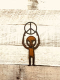 Alien Full body Holding Peace Symbol Magnet