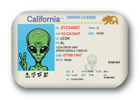California Alien Driver License